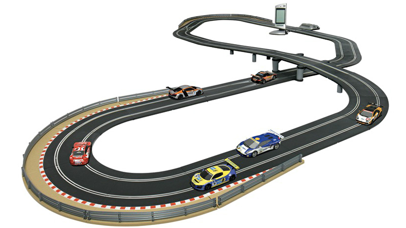 Illustration for article titled Impossible Slot Car Track Lets You Race More Than Two Cars At Once
